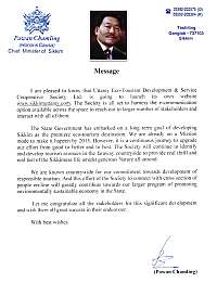 Message from CM Mr. Pawan Chamling