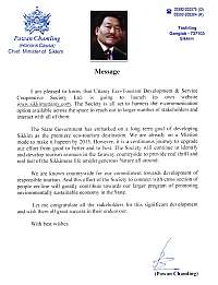 Message from CM Mr. Pawan Chamling