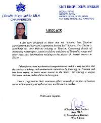Message from Chandra Maya Subba [MLA, Chairperson STCS]